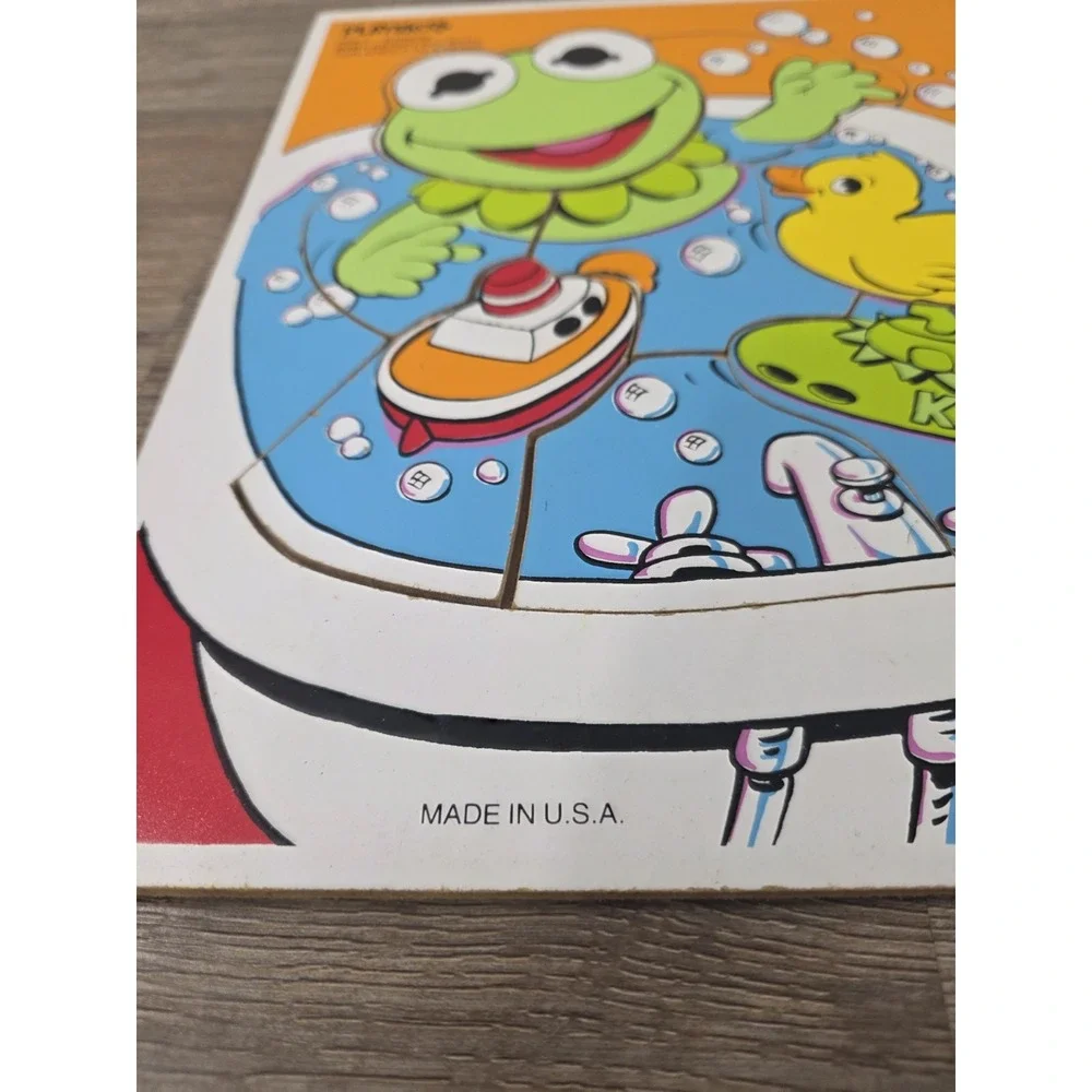 1983 Kermit The Frog Muppet Babies Wooden Frame Puzzle